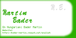 martin bader business card